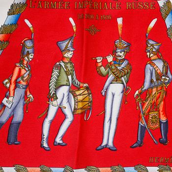 HERMÈS, scarf, "Paris L'Armee Imperiale Russe de 1816 a 1916".