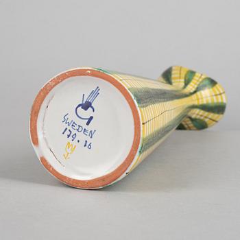 Stig Lindberg, a faience vase, Gustavsbergs studio 1950s.
