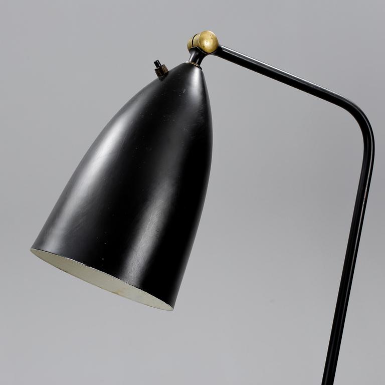 A Greta Magnusson Grossman 'G-33' (Grasshopper) black lacquered floor lamp, Bergboms, Malmö, 1950's.