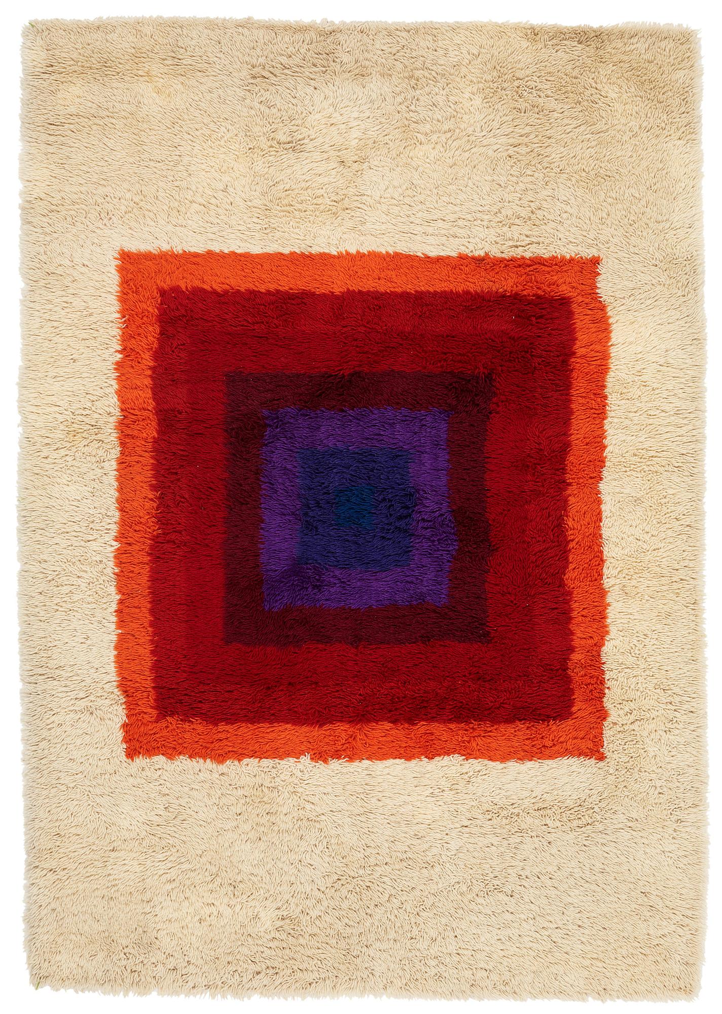 Verner Panton, a carpet, "Square, Multi colour", machine made pile, ca 199,5 x 137 cm, designed by Verner Panton.