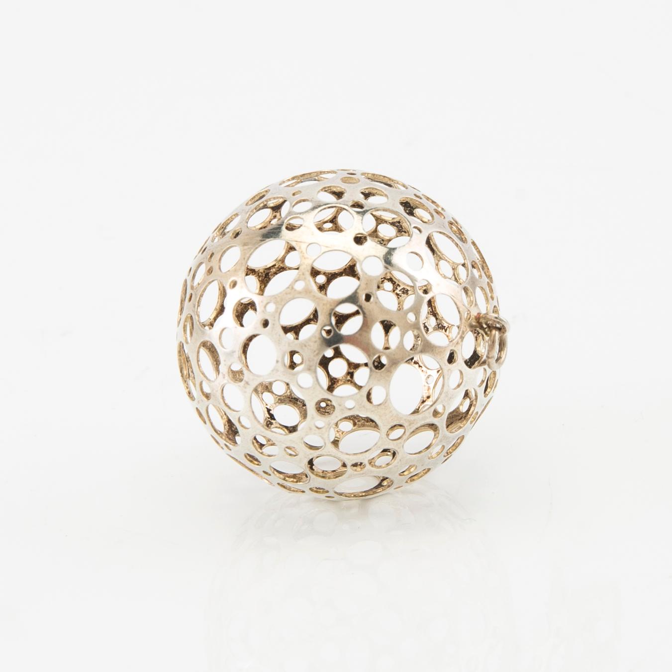 Liisa Vitali, ring and pendant "Leppäkerttu" silver, Westerback Helsinki 1974.