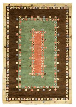 CARPET. "Tusenskönan" ("Bellis"). Knotted pile. 302,5 x 208,5 cm. Signed AB MMF.