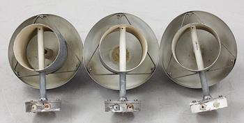 Bjarne Bech, three outdoor wall lights, Louis Poulsen, Denmark.