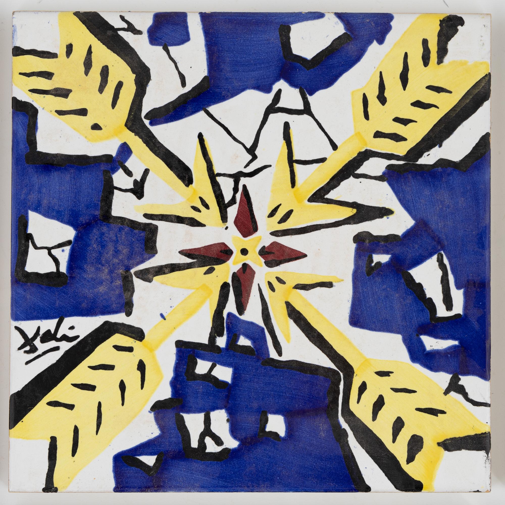 Salvador Dalí, after. A set of six earthenware tile plates, Spain.