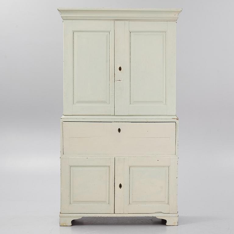 A 18th century panited cabinet.