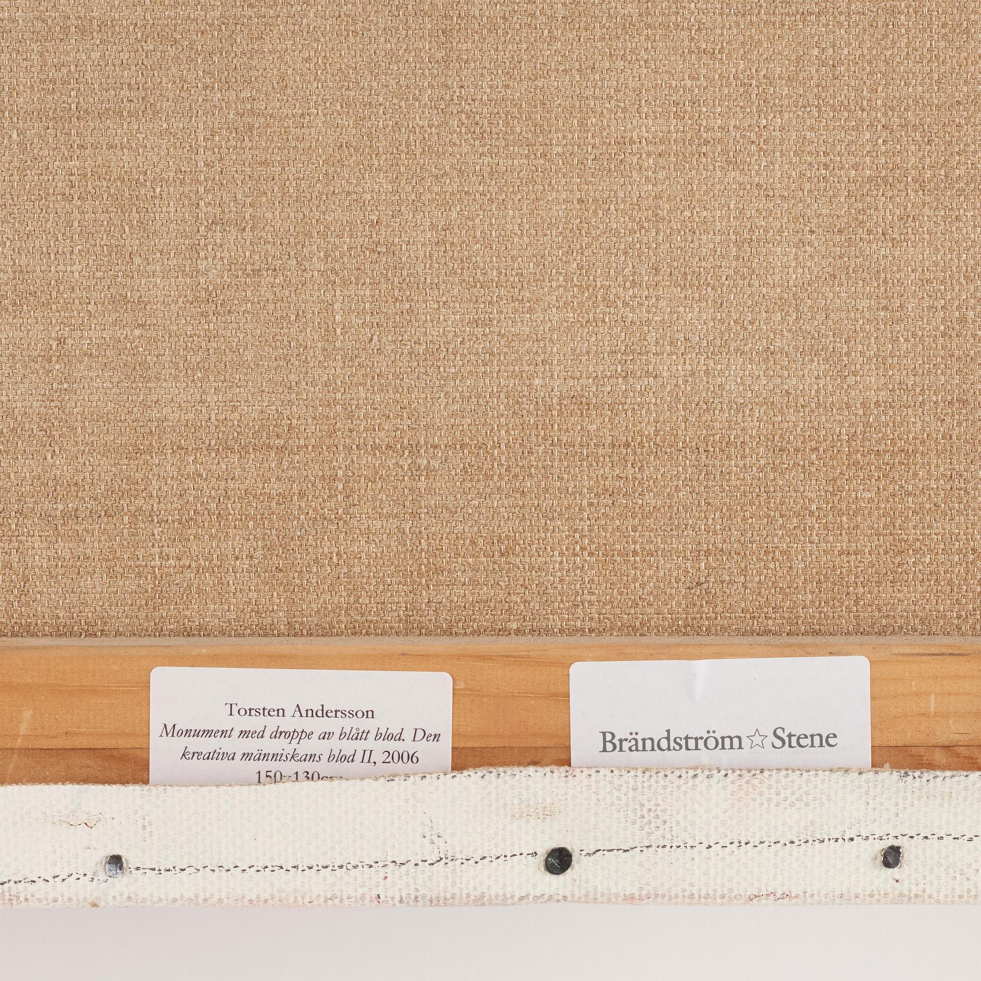 Torsten Andersson, 'Monument med droppe av blått blod. Den kreativa människans blod II'.