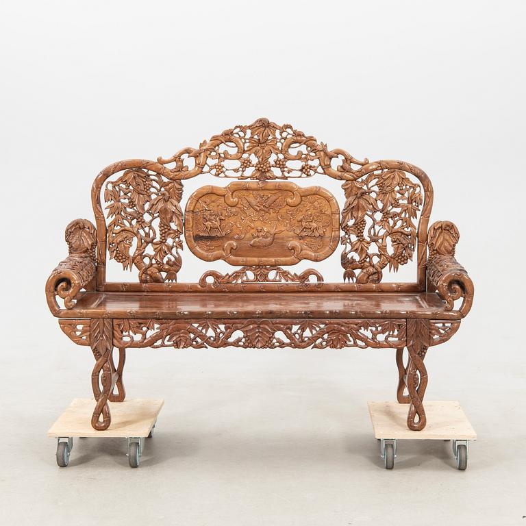 A Chinese hardwood sofa, first half of the 20th century.