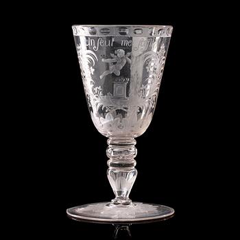 A German glass goblet, 18th Century, probably Potsdam.