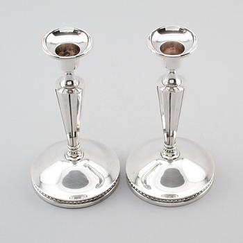 LJUSSTAKAR, 1 par, silver, MGAB, Uppsala 1949.