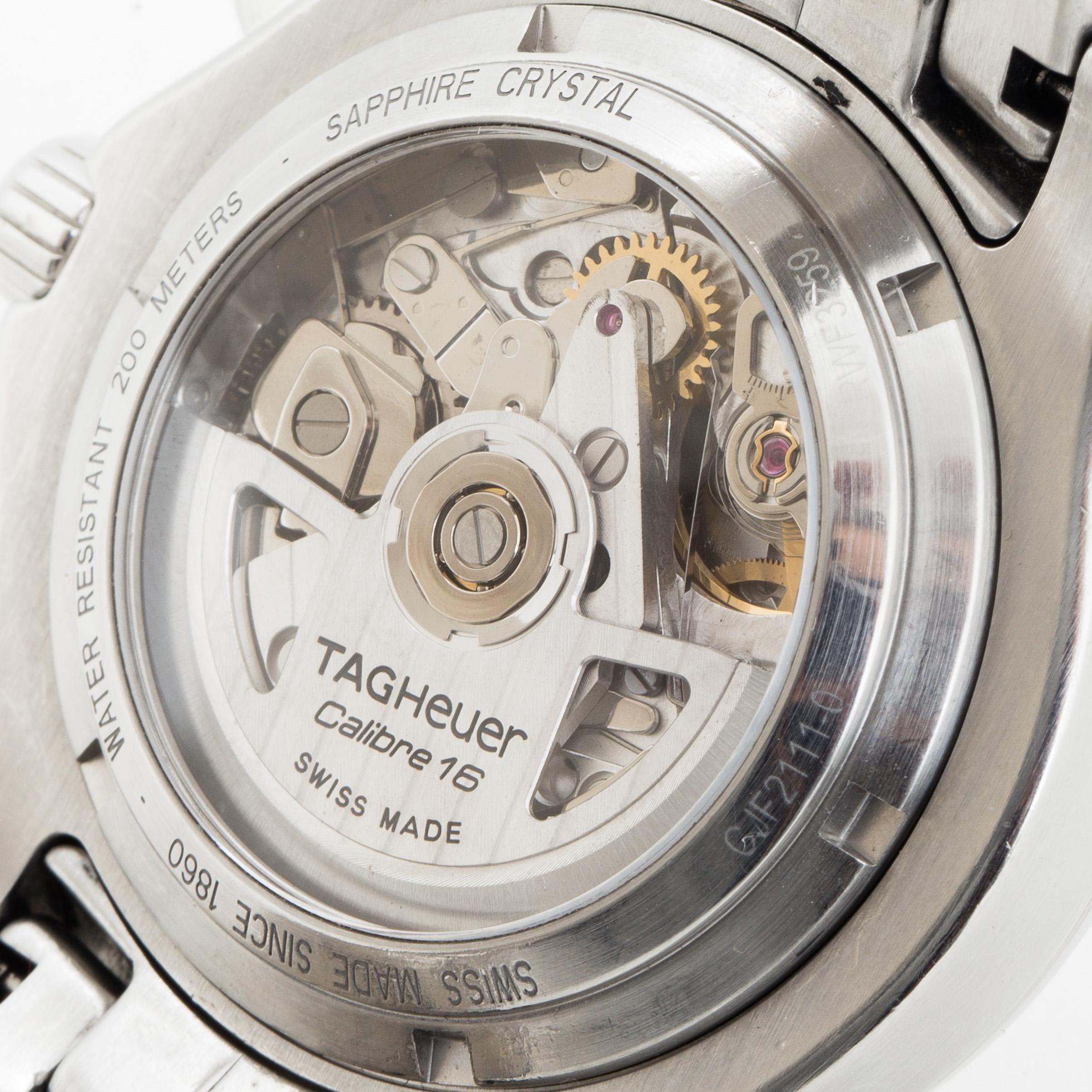 TAG HEUER, Link (200 Meters), "Tachymetre", chronograph, wristwatch, 42 mm.