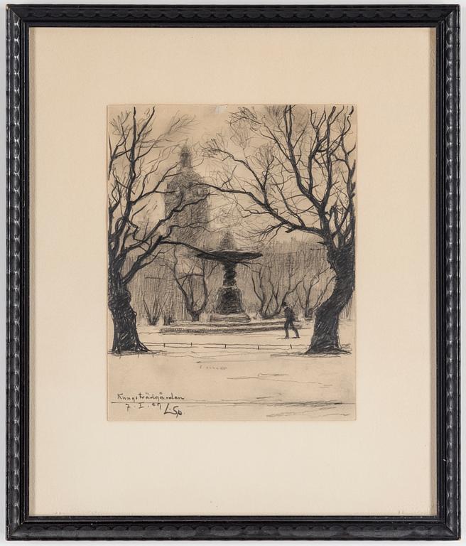 LOUIS SPARRE, Drawing, signed and dated 7/1-29.