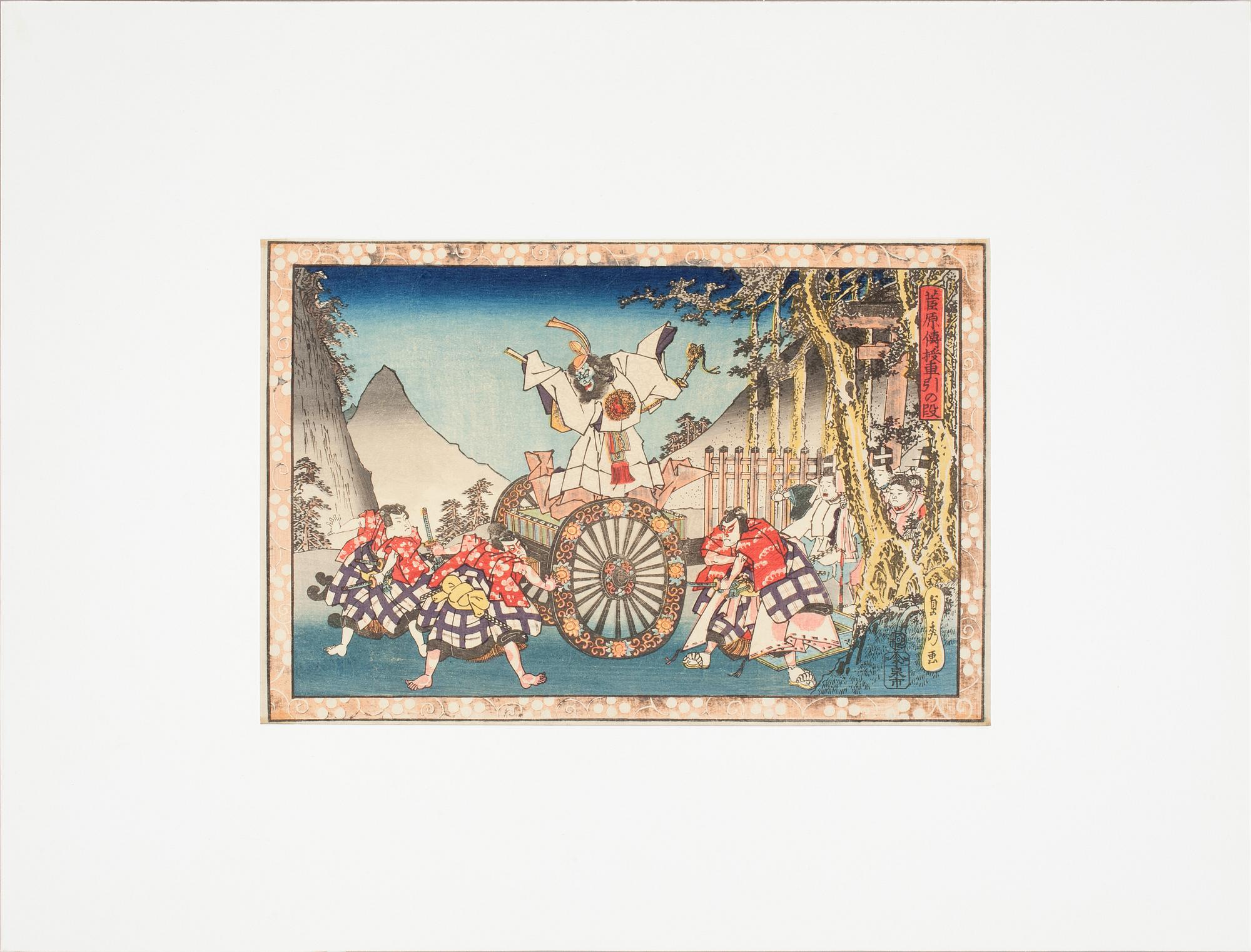 TRÄSNITT, 2 st, båda bär sign. 1800-talets mitt.