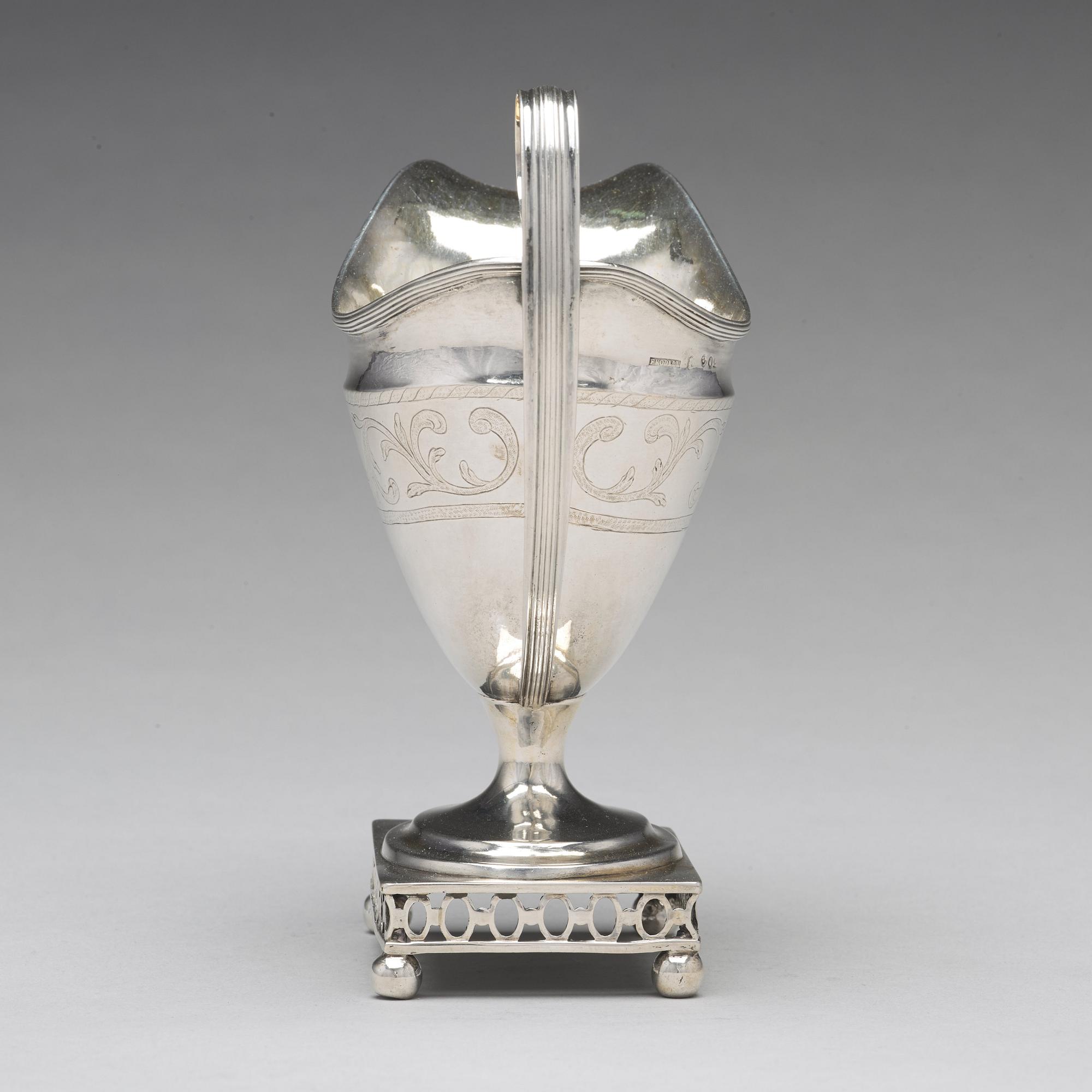 A Swedish 18th century parcel-gilt silver cream-jug, mark of Johan Henrik Frodell, Stockholm 1797.