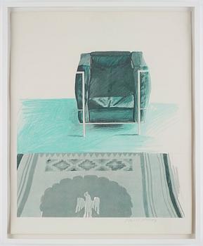 David Hockney Efter, "Corbusier Chair and Rug".