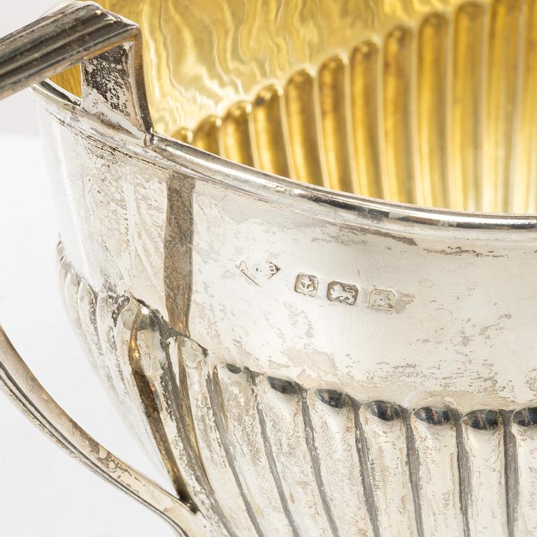 Kaffe- och teservis, 4 delar, silver, empirestil, AC Bloxham Ltd, Birmingham 1925.