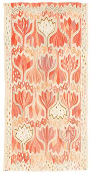 113. Ann-Mari Lindbom, gift Forsberg, a tapestry, "Röd Crocus", a tapestry variant, ca 22,5 x 110 cm, signed AB MMF AML.