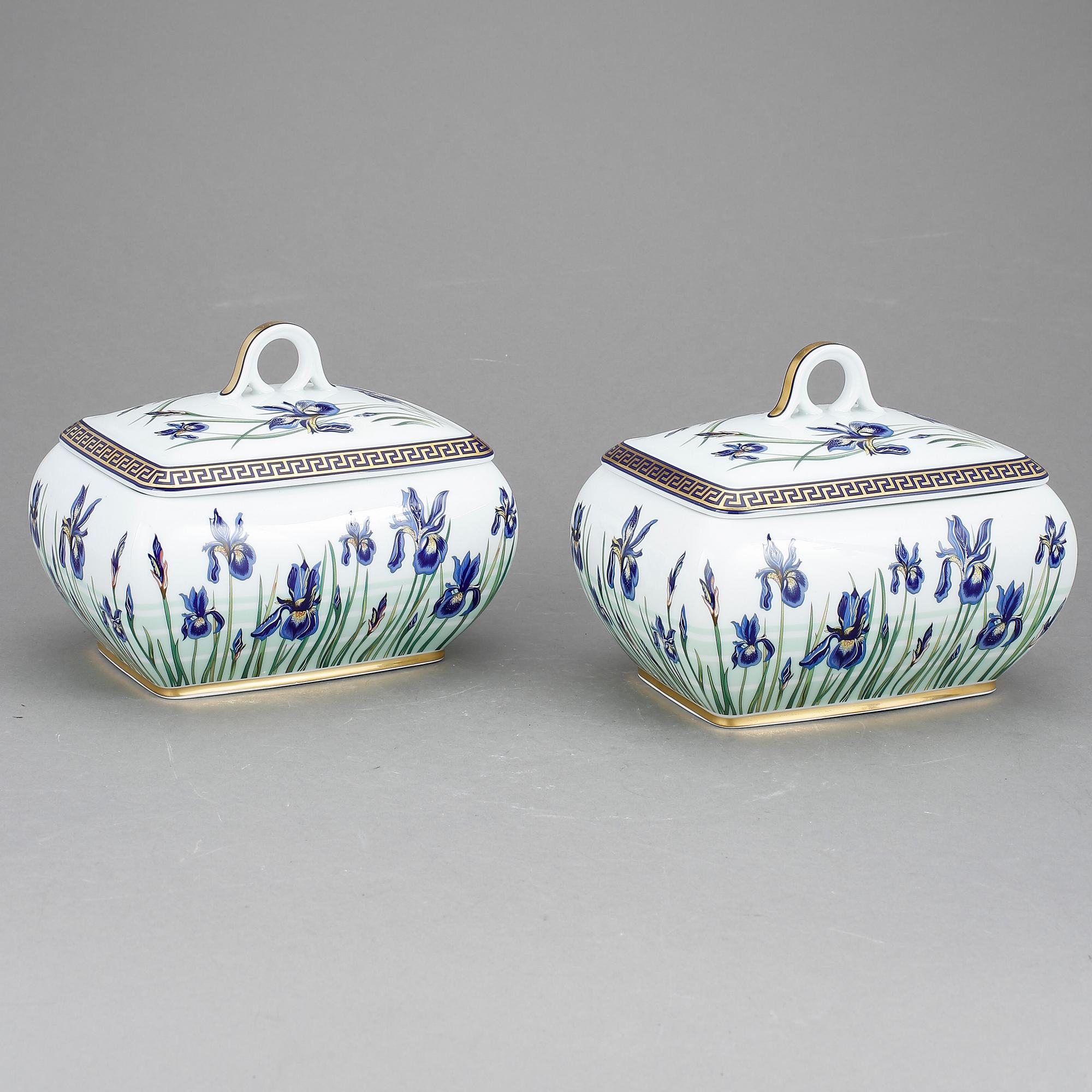 TERRIN, 2 st, porslin, "Giardino", Versace för Rosenthal.