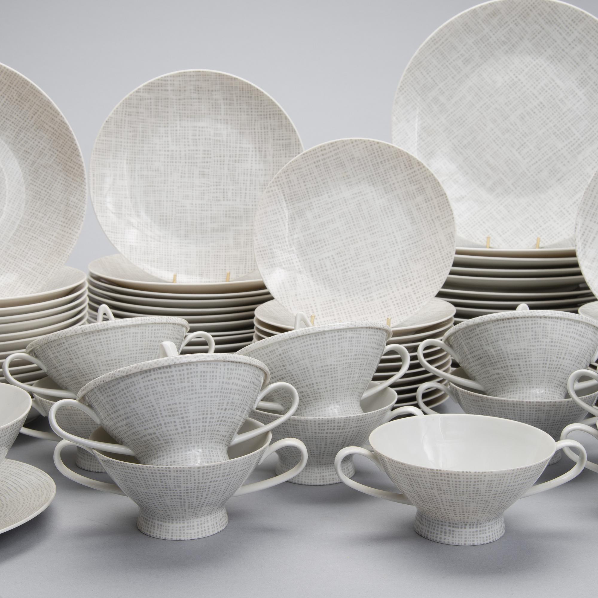 MATSERVIS, 78 delar, porslin, " Form 2000", Richard S. Latham & Raymond Loewy, Rosenthal 1900-talets mitt.