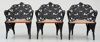 TRÄDGÅRDSSTOLAR, 3 st, 1900-tal.