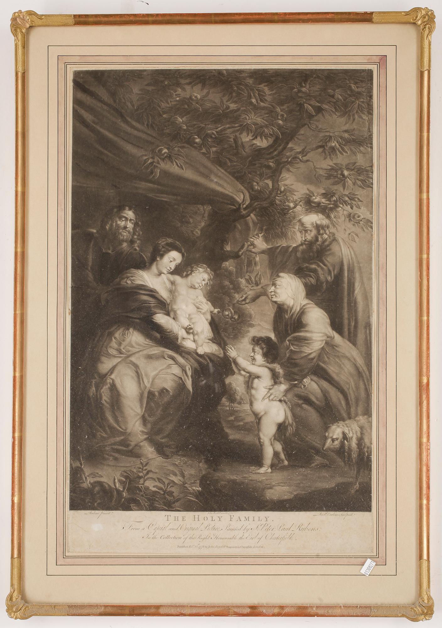 PETER PAUL RUBENS, efter, gravyr, John Boydell, 1700-talets slut.
