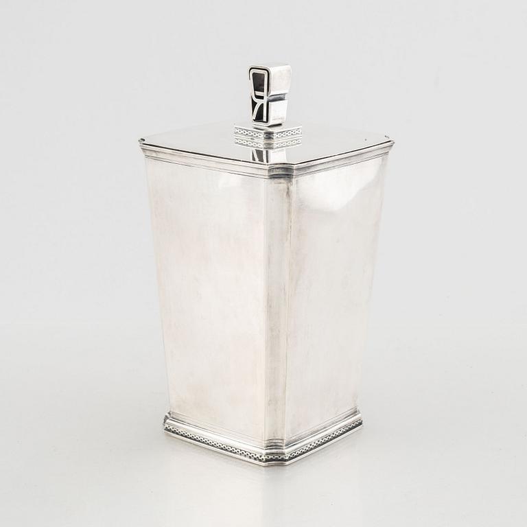 A Swedish Silver Lidded Jar, mark of Tore Eldh, Ceson, Gothenburg 1949.