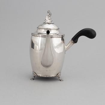 A Swedish Silver Empire Coffee Pot, mark of Petter Adolf Sjöberg, Stockholm 1817.