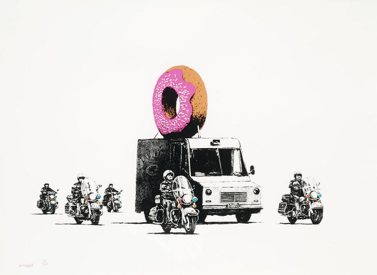 Banksy, "Donuts (Strawberry)".