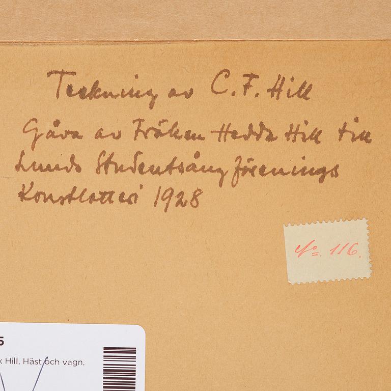 Carl Fredrik Hill, Horse with figure in Roman chariot.