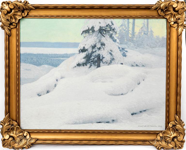 Olof Walfrid Nilsson, Winter day in the forest, motif from Värmland.