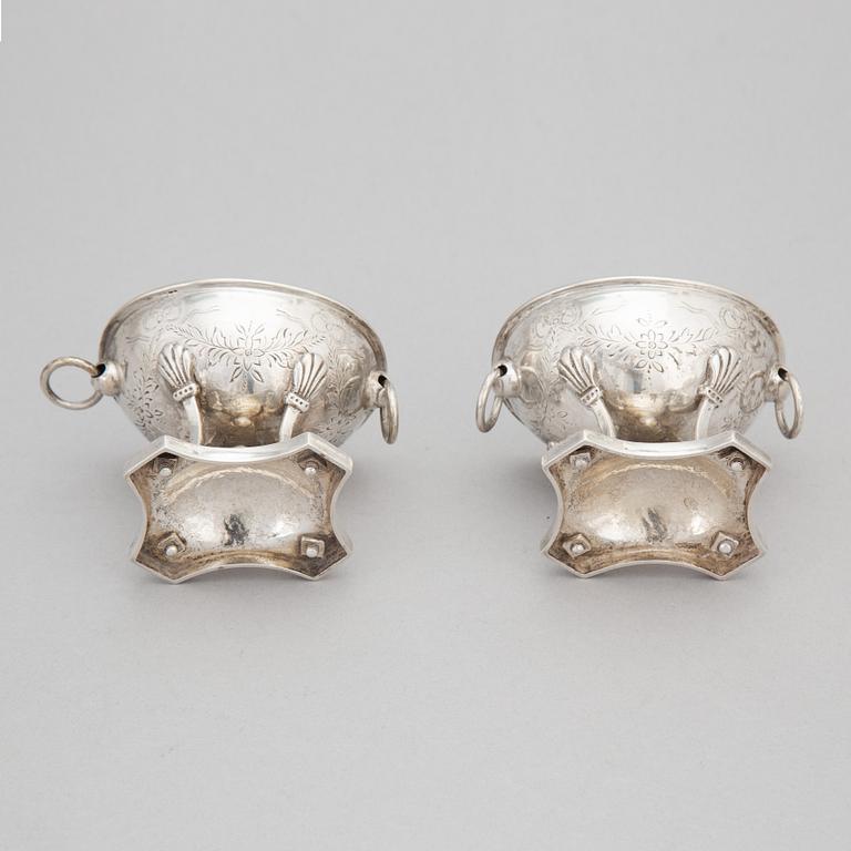 A pair of Danish Silver Salt Cellars, mark of Assay Master Simon Groth 1895.