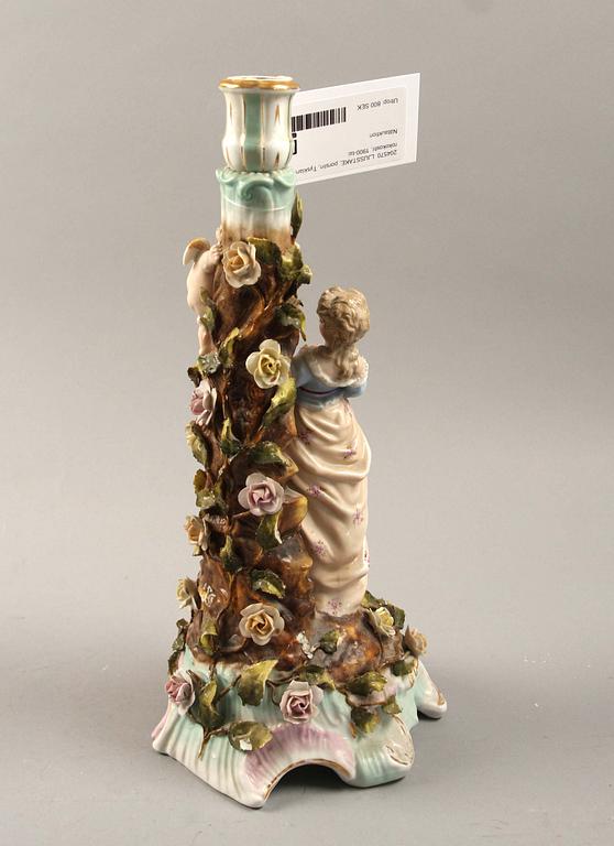 LJUSSTAKE, porslin, rokokostil, Tyskland, 1900-tal.