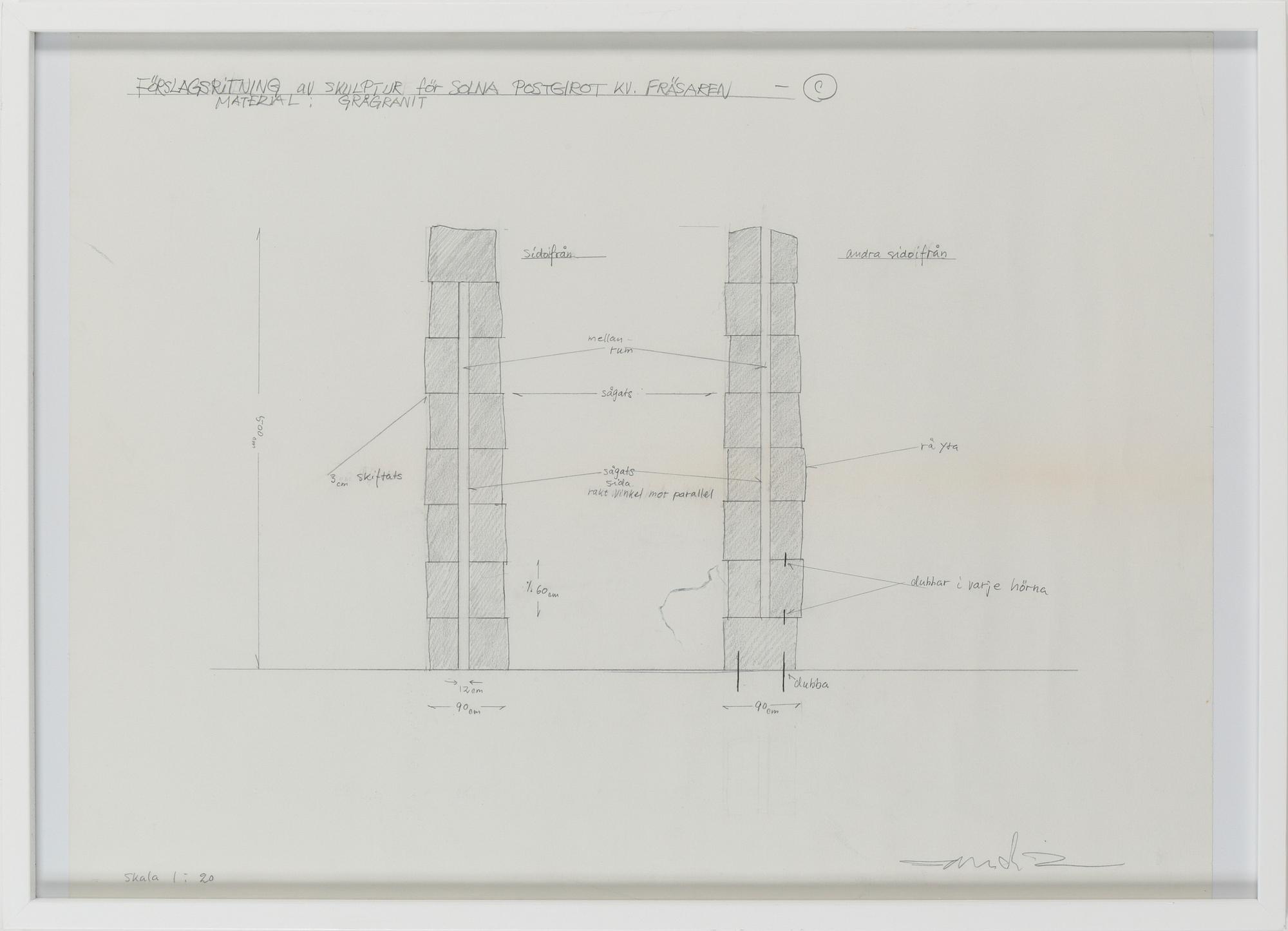 TAKASHI NARAHA 3 st, skisser i blyerts, signerade.