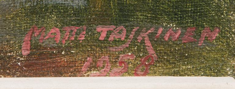 MATTI TASKINEN, öljy kankaalle, signeerattu ja päivätty 1958.