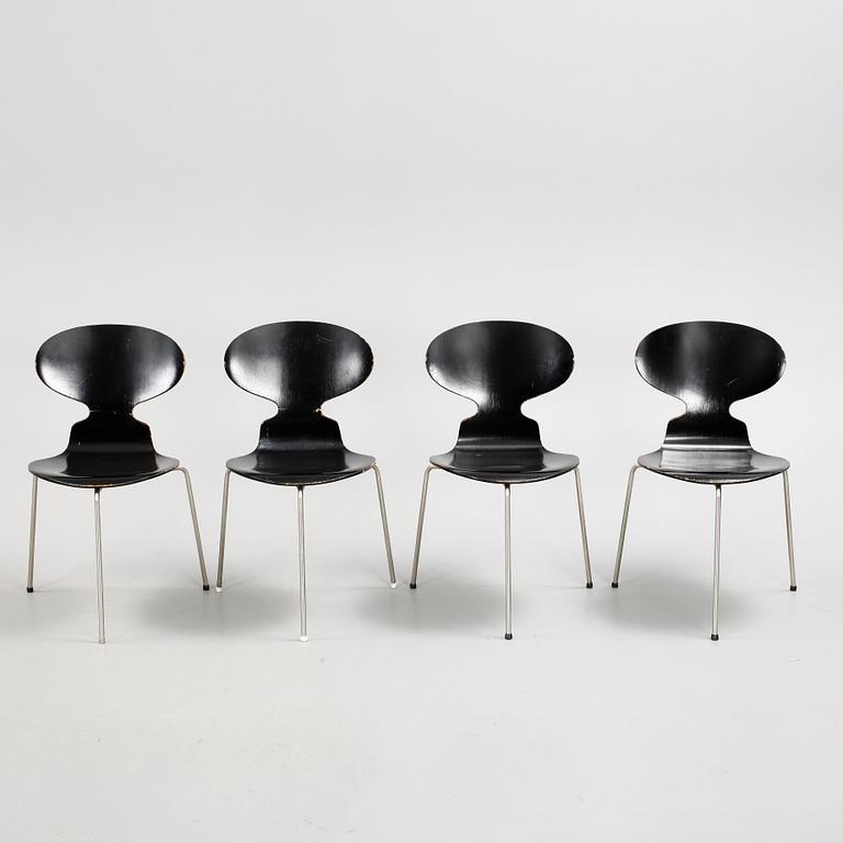 STOLAR, 4 st, "Myran", Arne Jacobsen, Fritz Hansen, 1900-talets mitt.