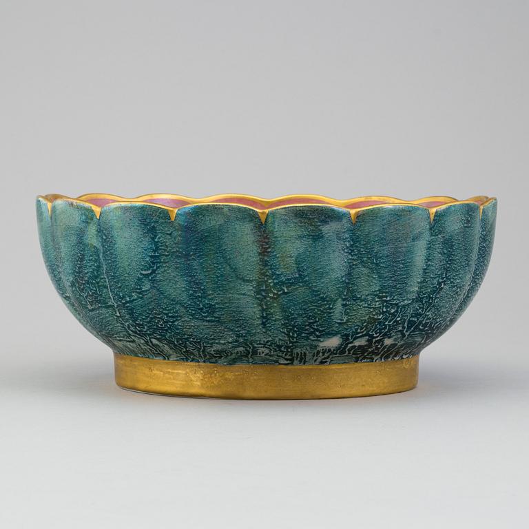 JOSEF EKBERG, a creamware bowl from Gustavsberg, signed and dated 1931.