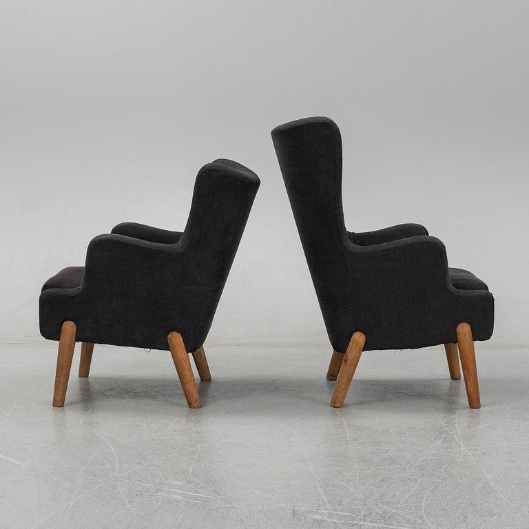 Eva och Nils Koppel, a set of two easy chairs, for Slagelse Møbelværk, Denmark circa 1948-50.