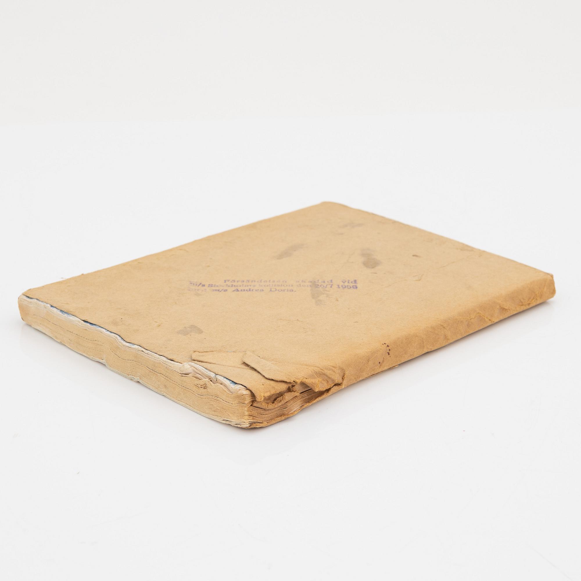 Försändelse med stämpel från kollisionen M/S Andrea Doria - M/S Stockholm 1956.