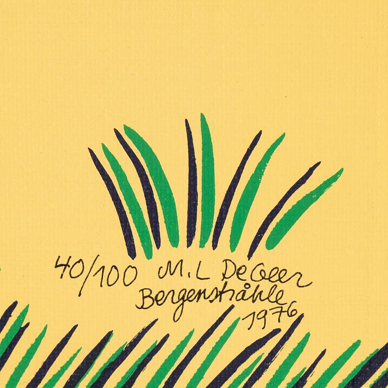 Marie-Louise Ekman, silkscreen på duk, signerad, daterad 1976 och numrerad 40/100.