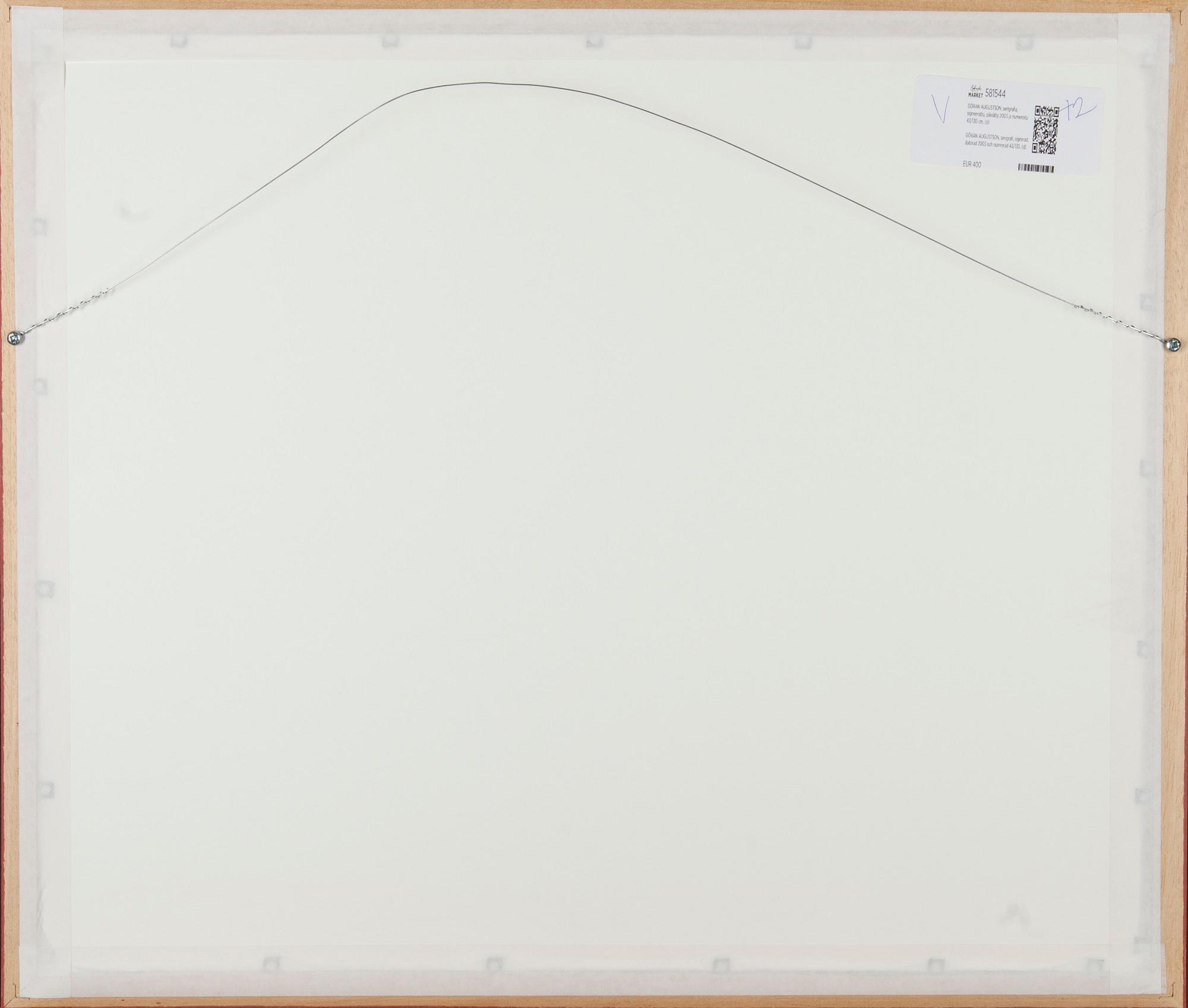 GÖRAN AUGUSTSON, serigrafi, signerad, daterad 2003 och numrerad 43/130.