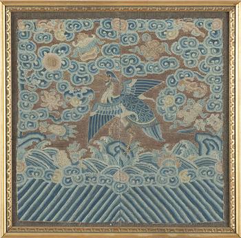 A Chinese silk embroidery, Qing dynasty, 19th Century.