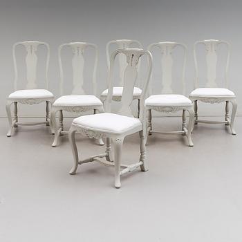 STOLAR, 6 st, rokokostil, 1900-talets mitt.