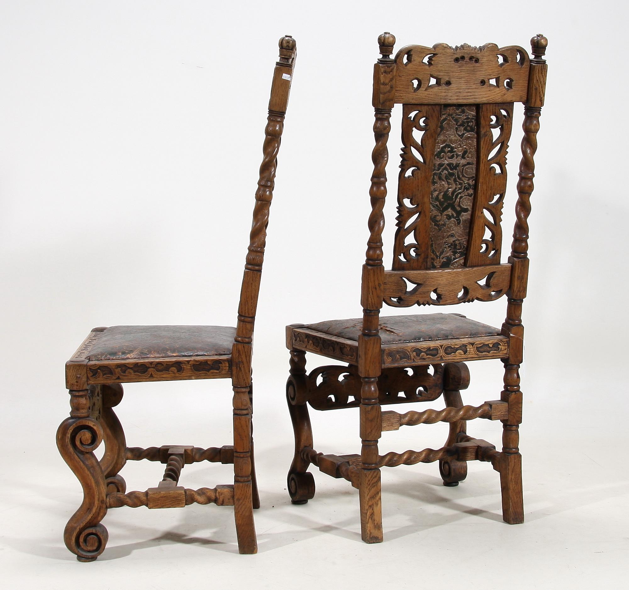 STOLAR, ett par, barockstil, omkring 1900.