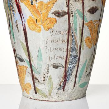 Eva Bengtsson, a stoneware floor vase "Blomstra", own studio, Frillesås, 2016.