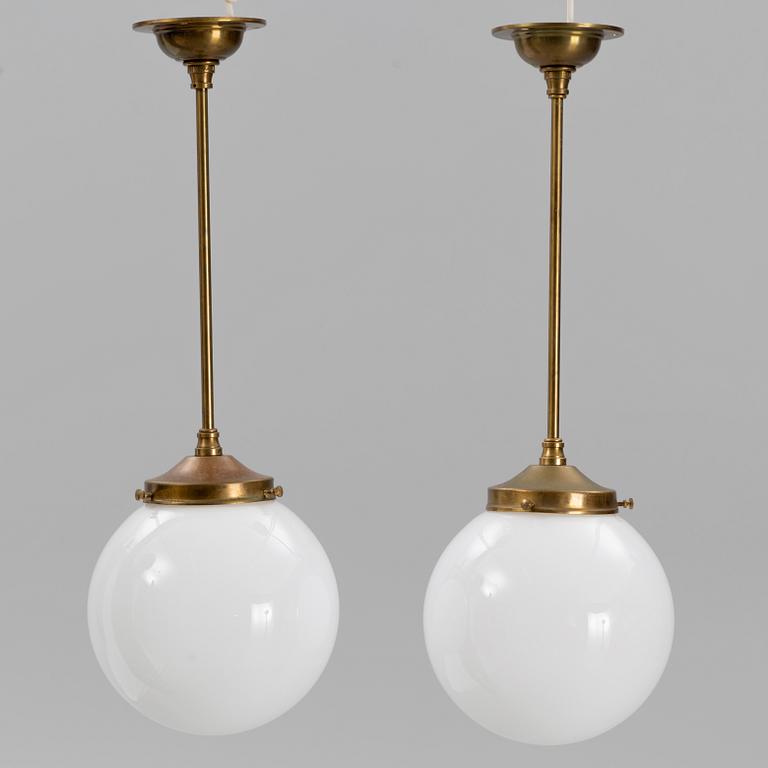 A pair of ceiling lights, Karlskrona Lampfabrik.