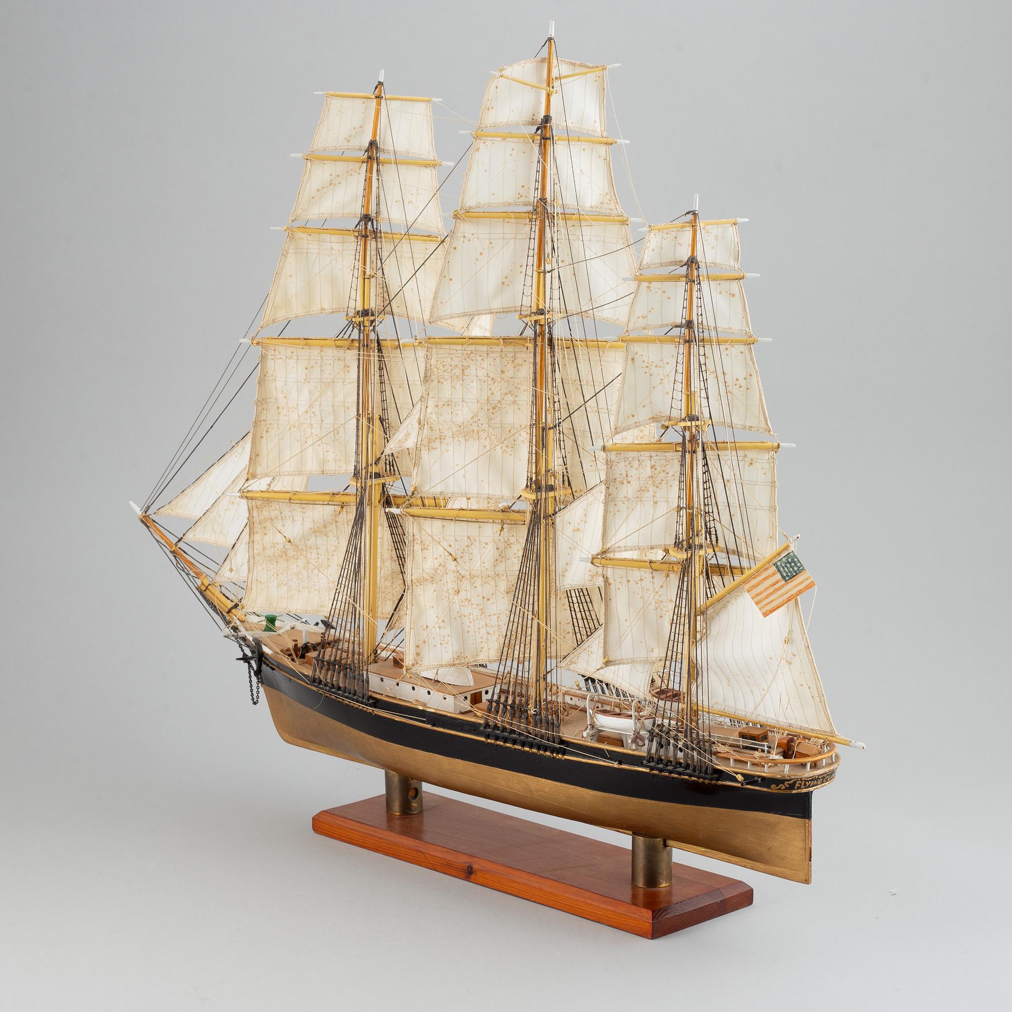 SKEPPMODELL, efter den tre mastade fullriggaren the Flying Cloud, 1900-tal.