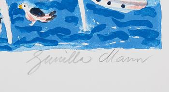 GUNILLA MANN, färglitografi, signerad.