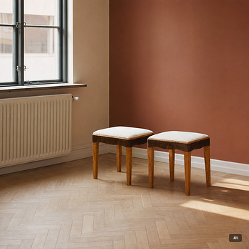 A pair of stools, 1930s/40s.