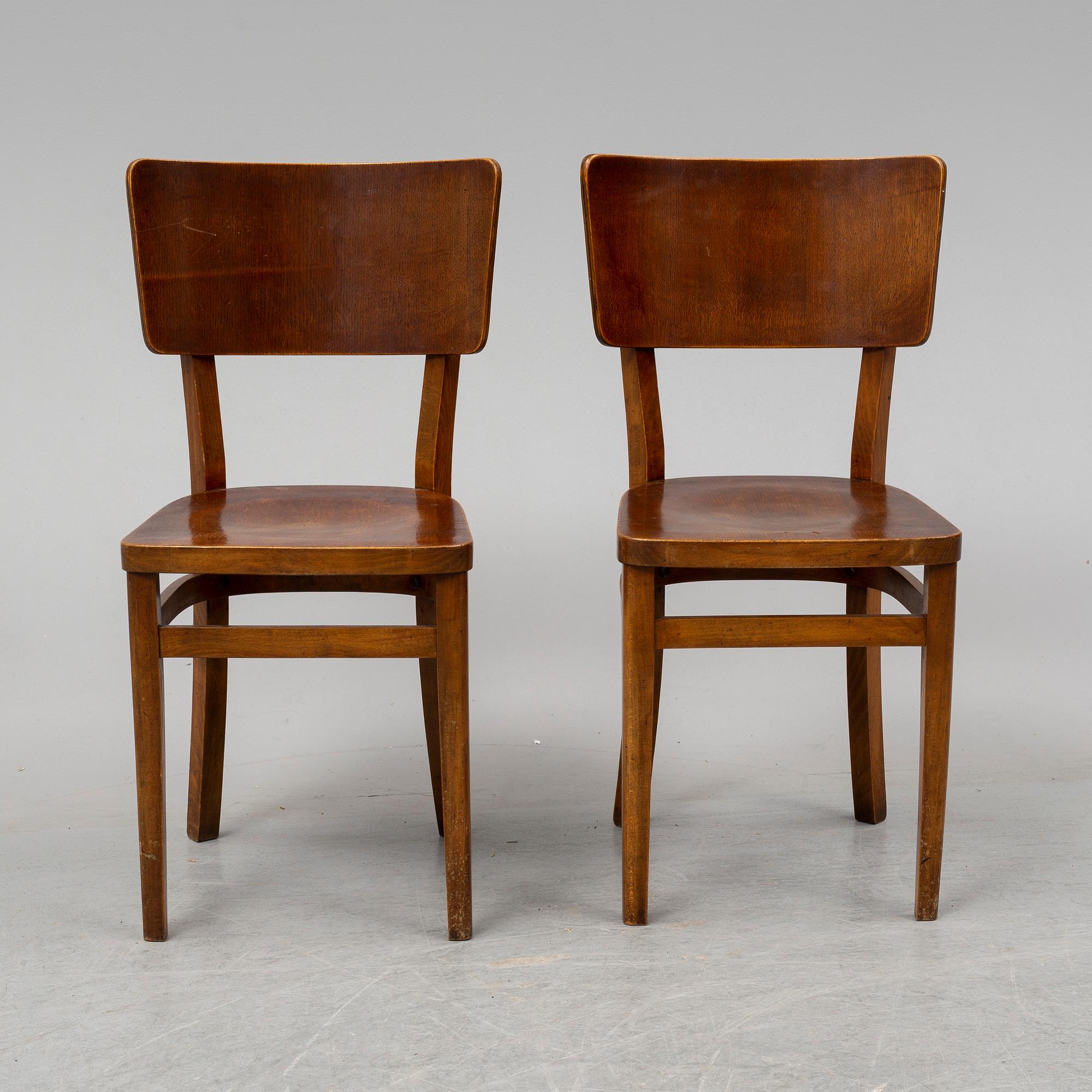 A set of 6 cafe chairs, early 20th Century.