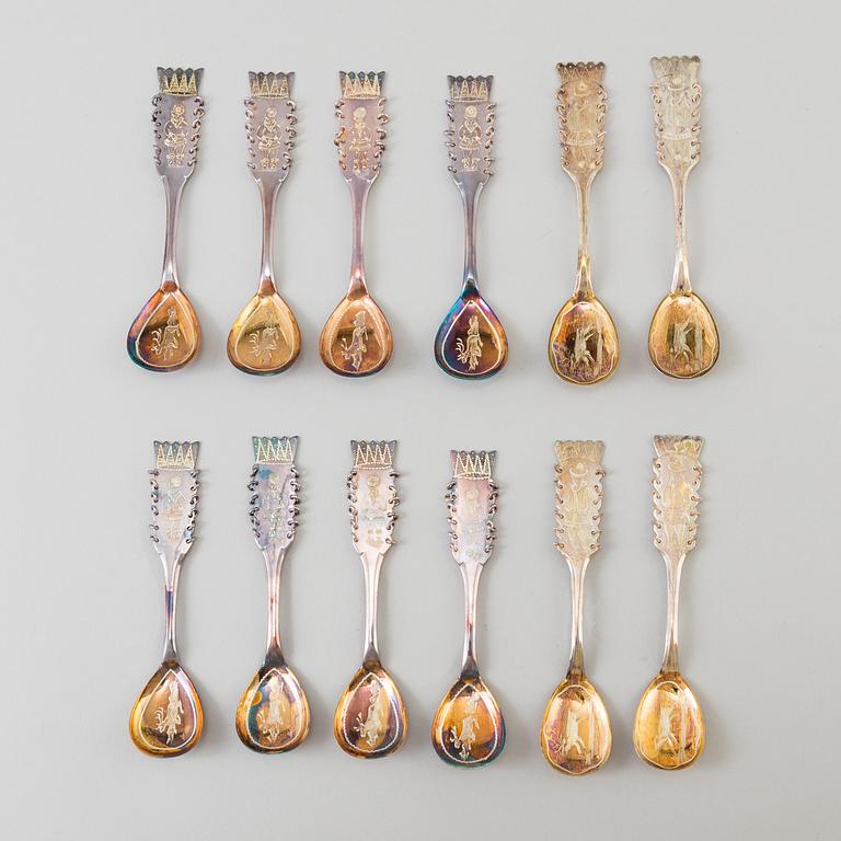 A set of 12 COFFEESPOONS, similar, Boliden silver, 1960th. Weight 150 grams.