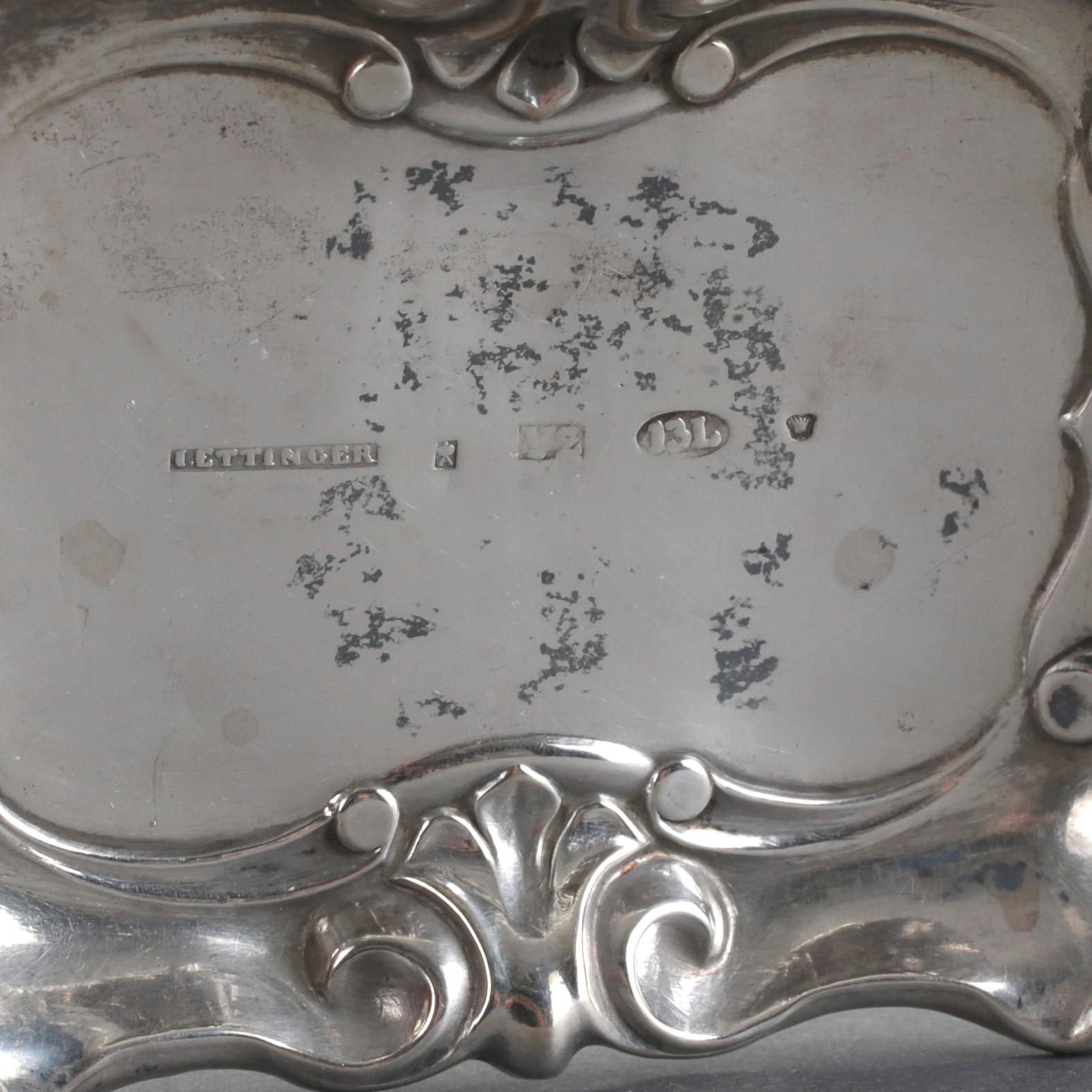 PARTI SILVER, 4 delar, bla, Adolf Zethelius, Stockholm, 1811, total vikt ca 266g.